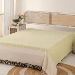 280 GSM Colourblock Cotton Queen-Size Bed Cover-picture-36
