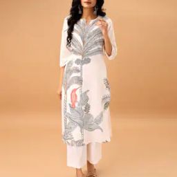 Women Floral Print Straight Kurta Set-image-13