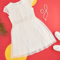 pantaloons junior Girls Floral Embroidered Fit & Flare Dress-picture-17