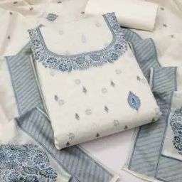 Women Floral Woven Cotton 3-Piece Unstitched Dress Material-image-35