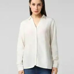 Women Regular Fit Shirt with Spread Collar-image-25