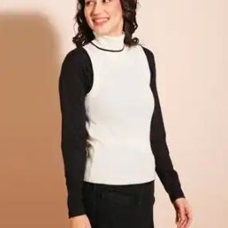 Women Ribbed Turtle-Neck Pullover-image-30