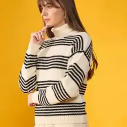 Women Striped Slip-On Pullover-image-74