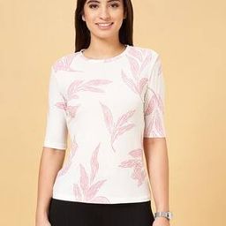 Women Regular Fit Leaf Print Top-image-33