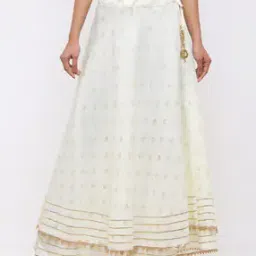 Embellished Flared Skirt with Drawstrings-image-99
