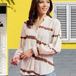 Women Regular Fit Shirt with Mandarin Collar-picture-53