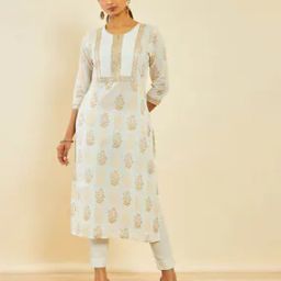 soch Floral Print Round-Neck Straight Kurta-picture-20