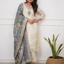 Women Self-design Straight Kurta Set-16