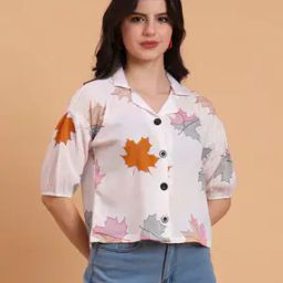 Women Leaf Relaxed Fit Shirt-image-13