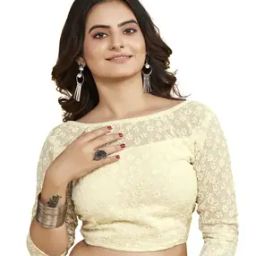 Women Embroidery Back Open Blouse-image-75