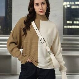 Women Colourblock Relaxed Fit Sweater-image-48