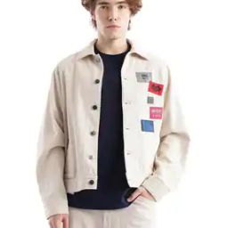 Men Regular Fit Zip-Front Logo Jacket-picture-14