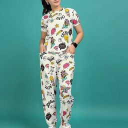 Graphic Print T-Shirt & Pyjamas Set-image-30