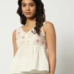Women Embroidered Regular Fit Wrap Top-image-57