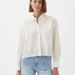 Women Schiffli Embroidered Slim Fit Shirt-image-17