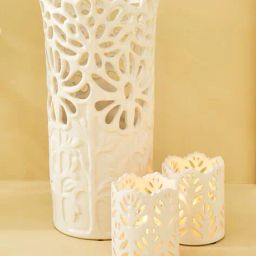 home centre Set of 3 Stoneware Vase & T-Light Holders image 1
