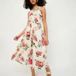 Women Floral Print A-line Dress-image-41