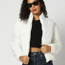 Women Longline Fitted Puffer Jacket-image-4