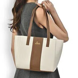 Women Colourblock Tote Bag with Logo Applique-image-19