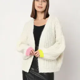 vero moda Knitted Front-Open Cardigan with Full Sleeves-picture-11