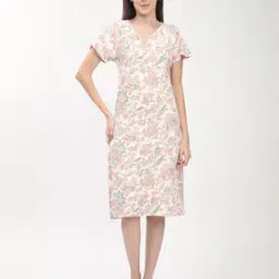Women Cotton Floral Nighti-image-11