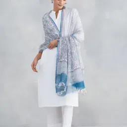 Women Floral Print Dupatta with Tassels-image-19