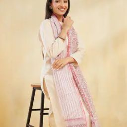 Women Floral Print Dupatta with Contrast Border-image-43
