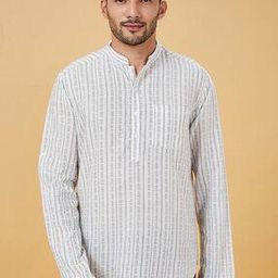 Men Cotton Regular Fit Short Kurta-image-2