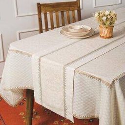 Off White Cotton Blend Printed Onam Runner-image-4