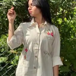 Women Embroidery Relaxed Fit Shirt -image-87