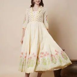Cotton Floral A-line Dress-image-15