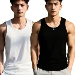 Men Pack of 2 Ribbed Regular Fit Vests-picture-19