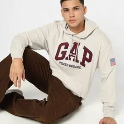 Logo Print Hooded Pullover Sweatshirt-image-97