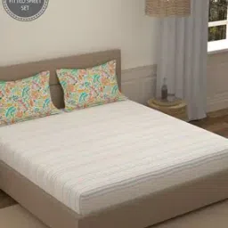 144 TC Morning Glory Cotton Fitted Bedsheet-image-23