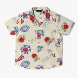 Boys Typographic Print Boxy Fit Shirt-image-65
