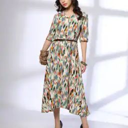 Women Printed Shirt Dress-image-11