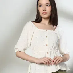 Women Patterned Regular Fit Peplum Top-image-65