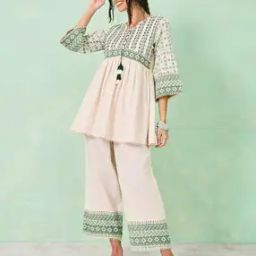 Tribal Print Wide-Leg Pants with Elasticated Waist-image-5