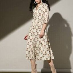 Women Floral Print A-Line Dress-picture-39