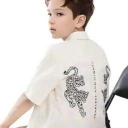 Boys Spread Collar Relaxed Fit Shirt-image-2