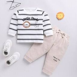 Striped Cotton T-Shirt with Joggers-image-99