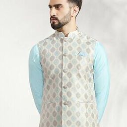 Men Regular Fit Nehru Jacket with Patch Pockets-50