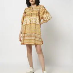 Women Floral Print A-Line Dress-34