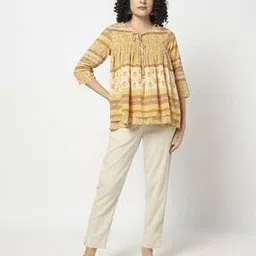 Women Floral Print Relaxed Fit Cotton Top-image-15