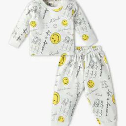 Infants Typographic Print Round-Neck T-Shirt & Pants Set-image-42