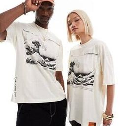 Unisex Hokusai Print Oversized Crew-Neck T-Shirt-image-58