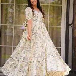 Women Floral Print Gown Dress-image-16