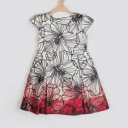 Floral Print Flared Dress with Back Tie-Up-10