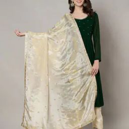 Women Embroidered Silk Dupatta-13