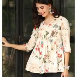 Women Floral Printed Pure Cotton Top-image-11